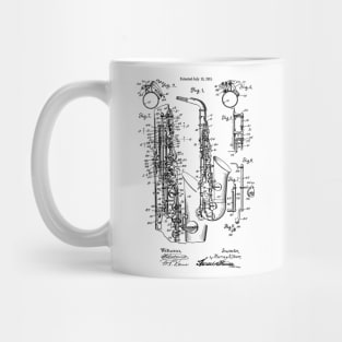 Vintage Jazz Saxophone 1915 Patent Image Mug